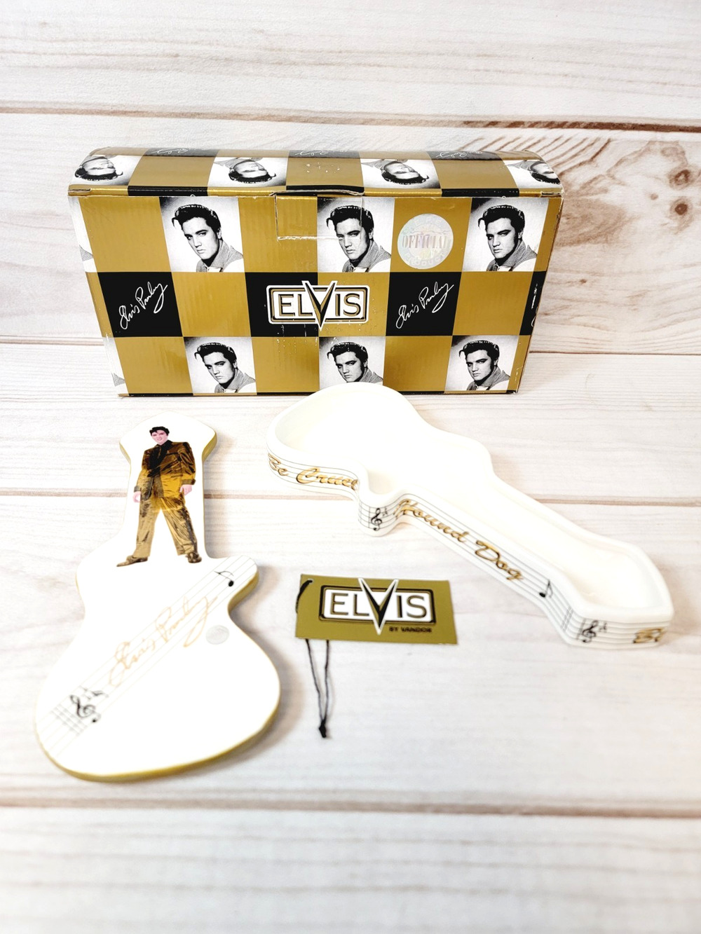Vintage 1997 Elvis Presley Guitar Decal Box Official E.P.E. Product Vandor 47025